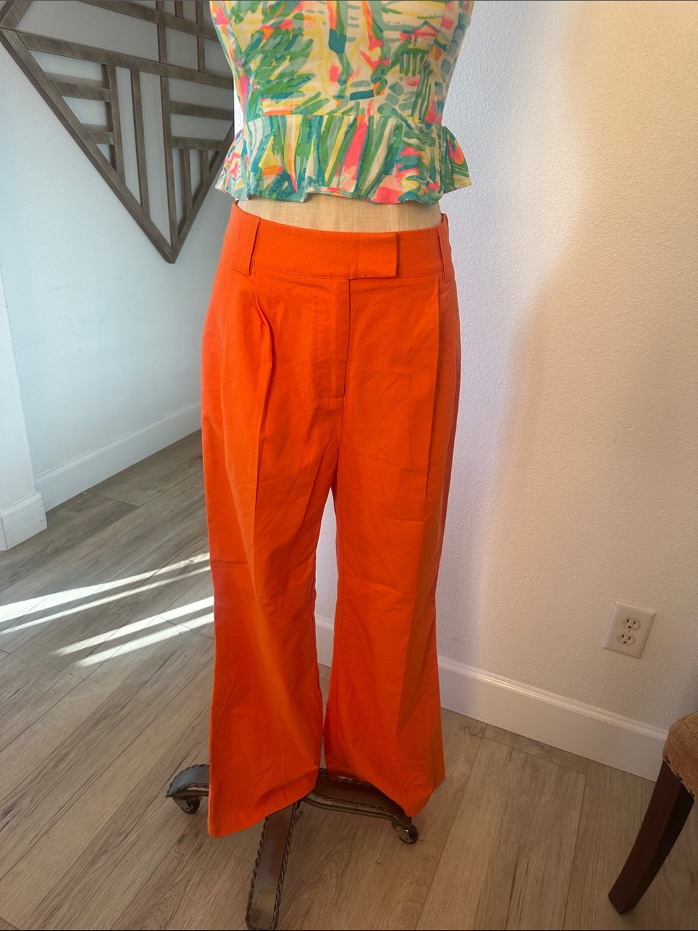 NWT COMMENCE Vibrant Orange Wide-Leg Trousers